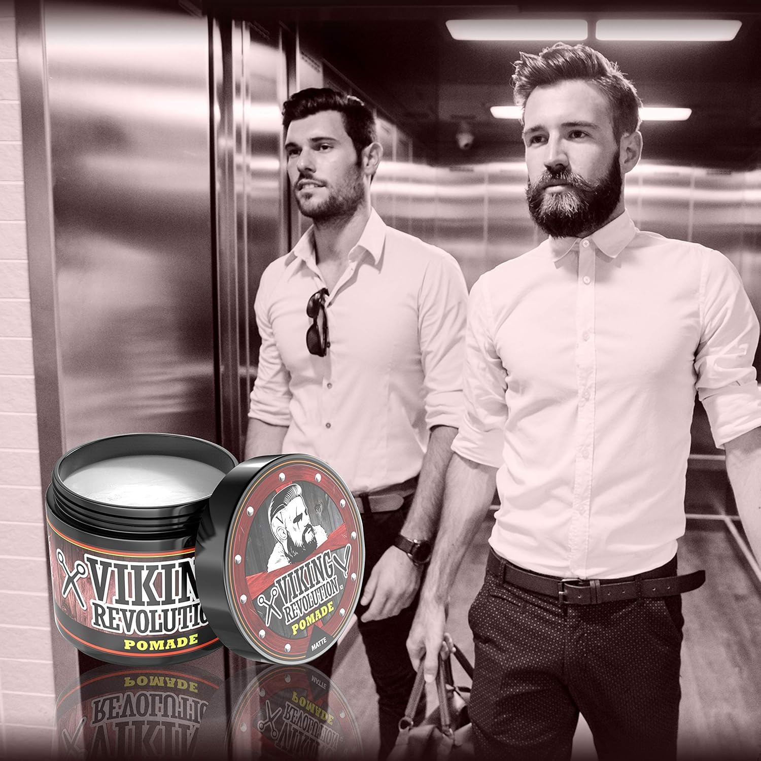 Viking Revolution Pomada para el Cabello de Hombre (Nueva Fórmula) – Fijación Media y Acabado Mate para un Look Clásico, 113 g – A Base de Agua y Fácil de Lavar