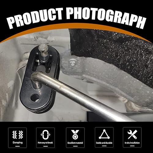 Miniatura 6 de 2 ganchos de escape para silenciador de automóvil con 2 agujeros, soporte aislante de goma duradero, soporte de buje, silenciador ajustable