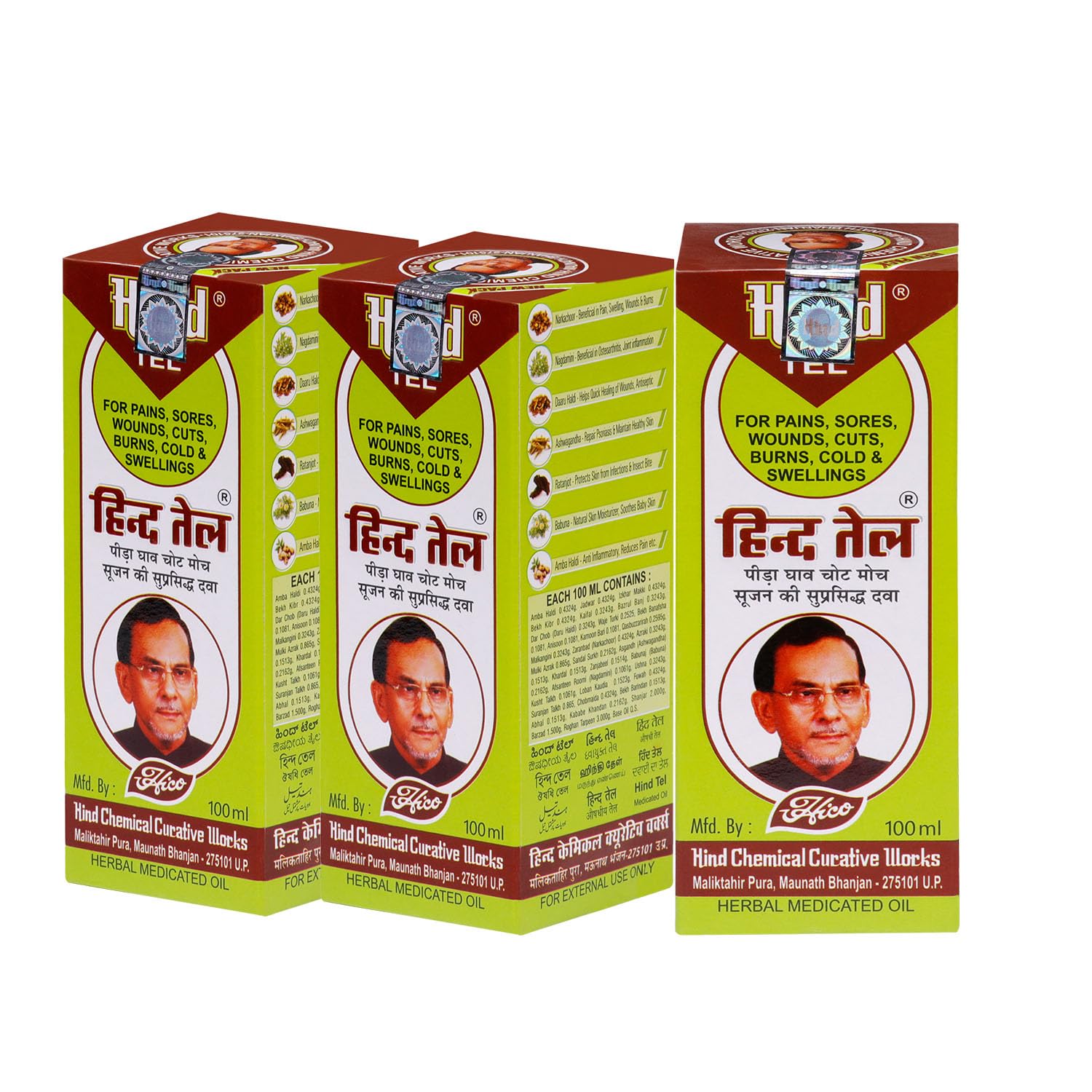 Nature-Crafted Herbal Pain Relief Oil – Relief for Joint, Knee & Muscle Pain | Baby Massage & Post-Workout Recovery | 100ml x 3