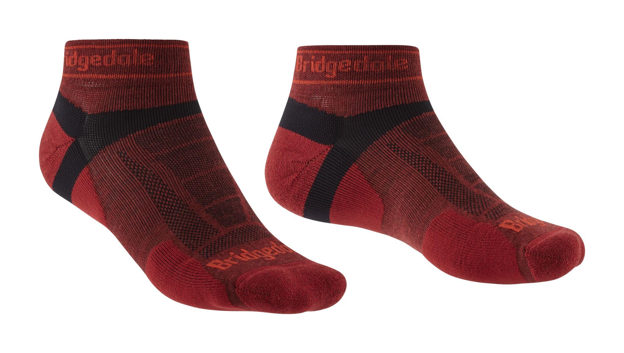 Bridgedale TRAIL RUN Ultralight T2 Merino Sport Low-Men's- Large-Red