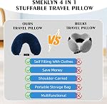 Oreiller encolure pour le voyage, Oreil de voyage avec vêtements, Sac de rangement pour oreillers de voyage amovibles, Coque de voyage pour avion, Couverture d'oreiller avec rangement
