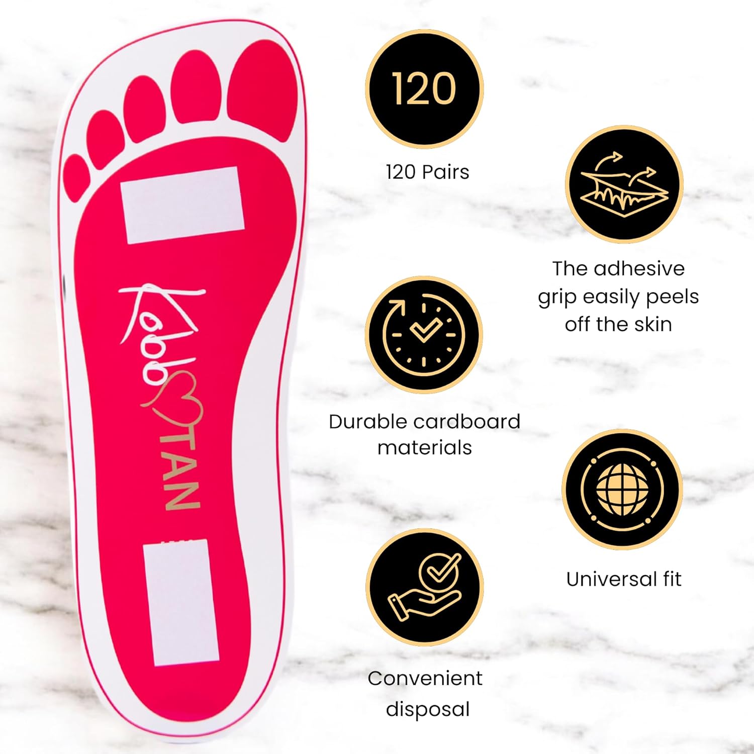120 Pairs(240feets) Spray Tan Feet Pads Disposable & Economic Feet pads for Spray tanning,Use in Tanning booth,Sunless Tanning at Home or Beauty Salon-Non Slip- Comfortable-Hygienic-Ultra Bronzing