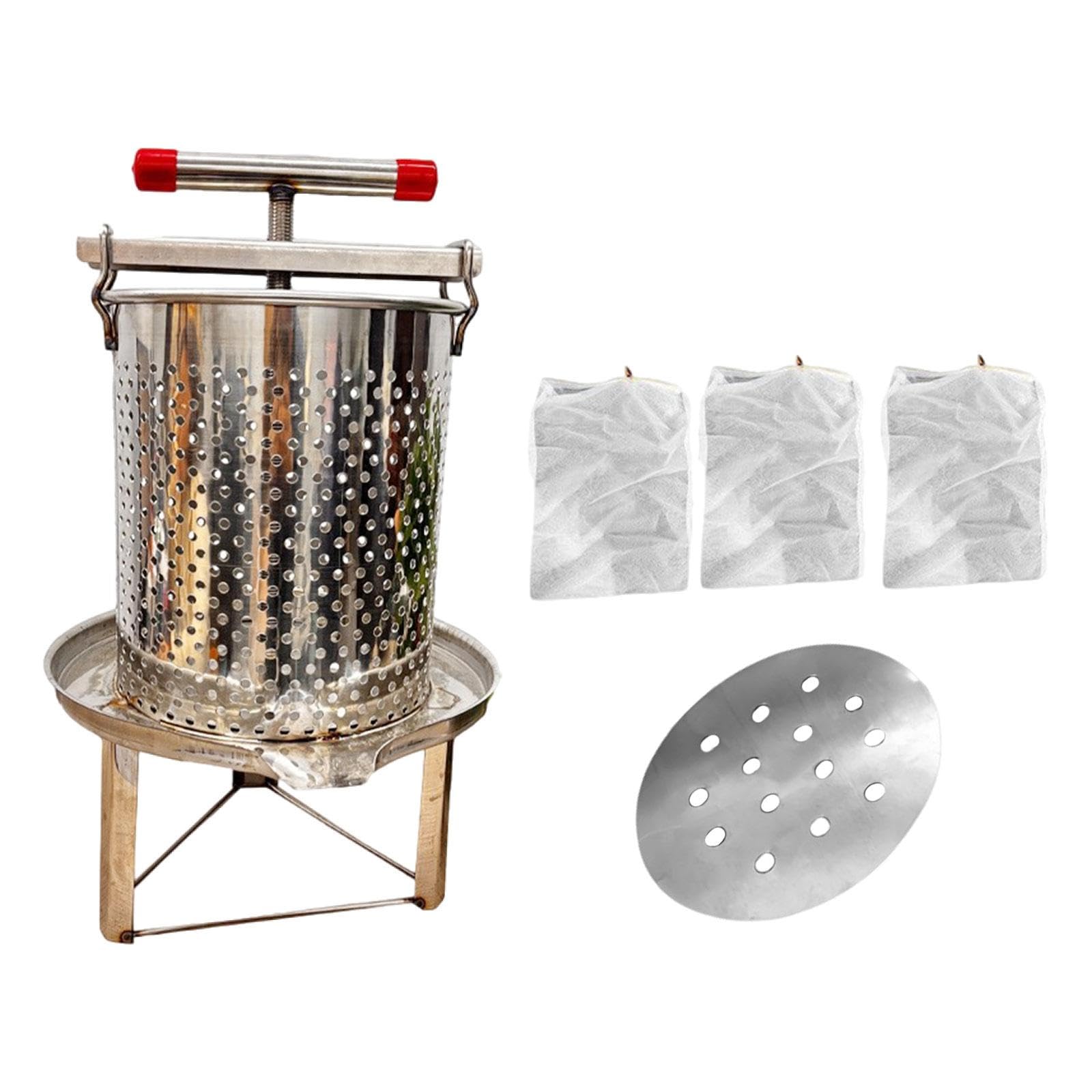 Extractor de Miel y Prensa casera para Frutas, Incluye Mango en Forma de T y Mallas filtrantes, 3 Mallas de Filtración
