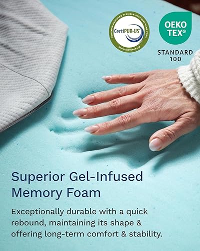 Miniatura 2 de ViscoSoft Dusk - Cubrecolchón de espuma viscoelástica Cal King, 2 pulgadas, certificado CertiPUR-US