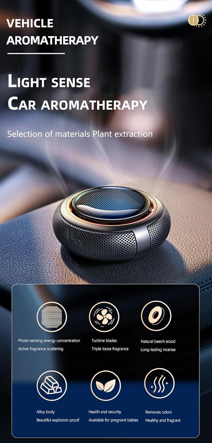 Senteur 365 Luxury Solid Car Air Fragrance Premium Solar Powered