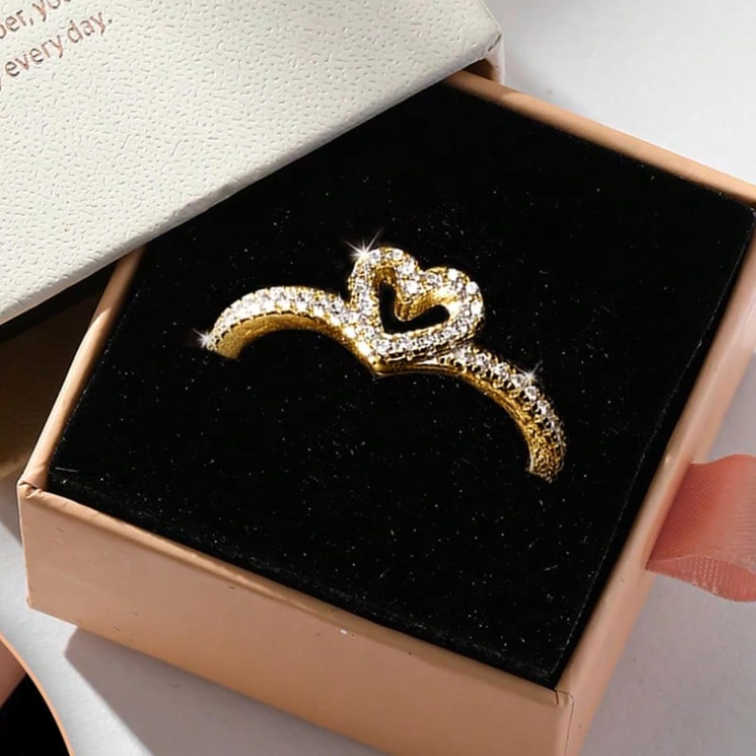 Heart Ring Statement Adjustable Boho Fashion Wedding Jewelry Rings Engagement Ring Anniversary Birthday Gifts for Women - Image 4