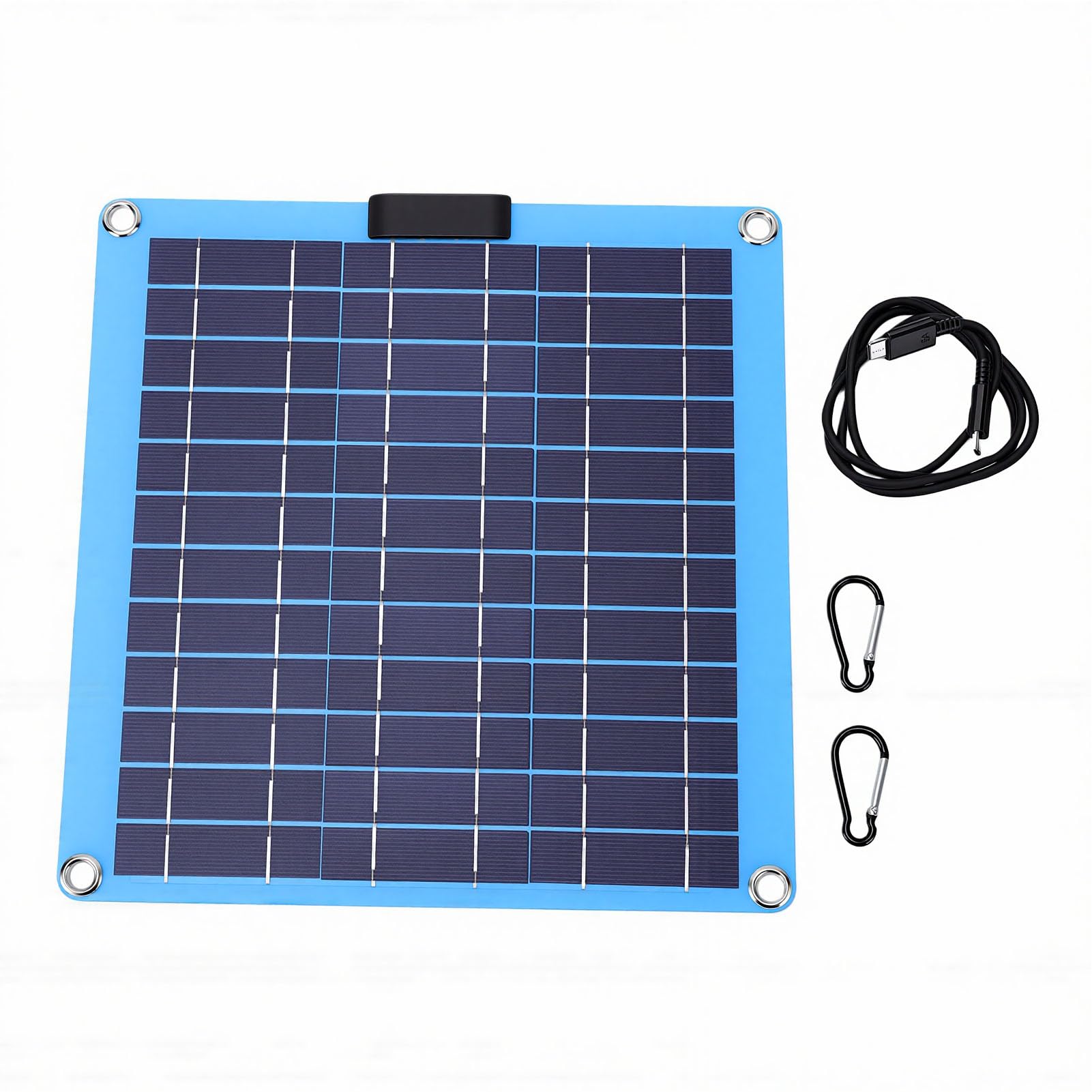 Ausla Monokristallines Tragbares Solarpanel, 40 W, Solar-PV-Modul, Dual-Typ-C-Ausgänge, Leichtes 394 G, Sonnensicheres Design für Wohnmobil, Camping, Boot, Netzunabhängiges Telefon-Tablet-Aufladen