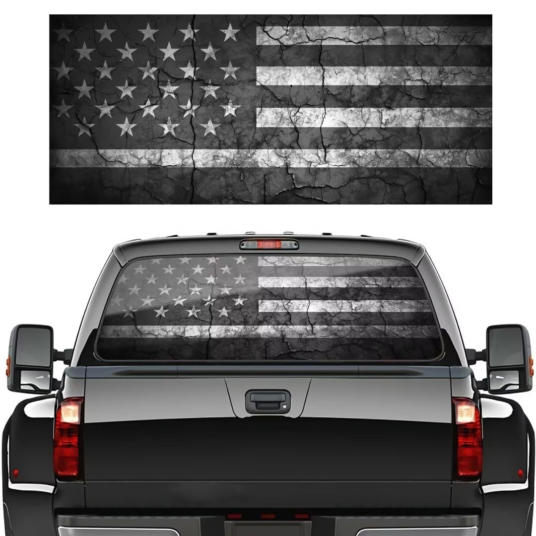 Patriotic American Flag Perforated Rear Window Film