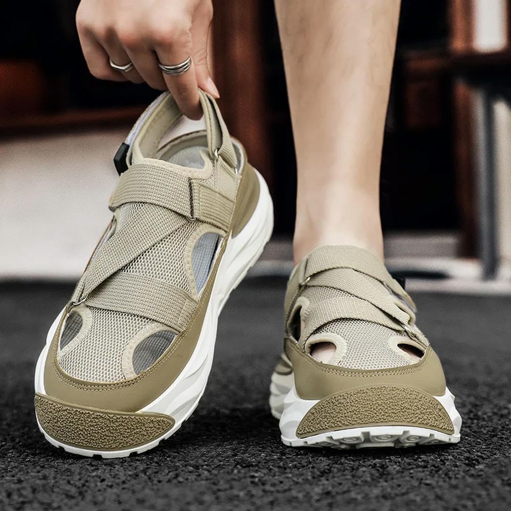 NYSDM letnie sandały męskie gruba podeszwa wysokość platforma uliczne męskie buty antypoślizgowe sportowe slajdy lekkie outdoorowe wędrówki