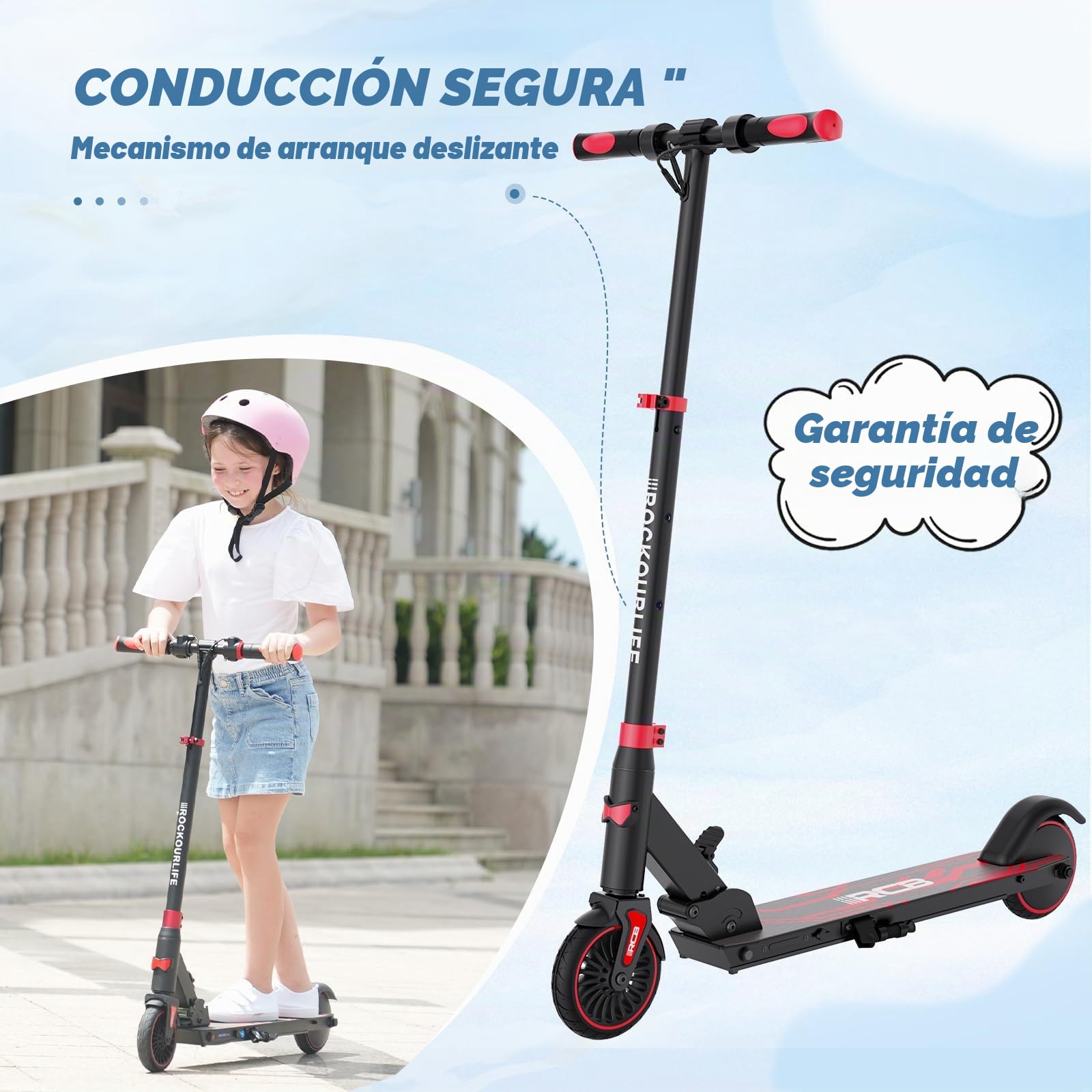 RCB Patinete Eléctrico Niños para 8-12-16 años, Solo 7.55KG Plegable Patinete Eléctrico,250W Motor, Kilometraje Máximo 16KM, Máxima 20 KM/H, Regalos para Niños y Adolescentes