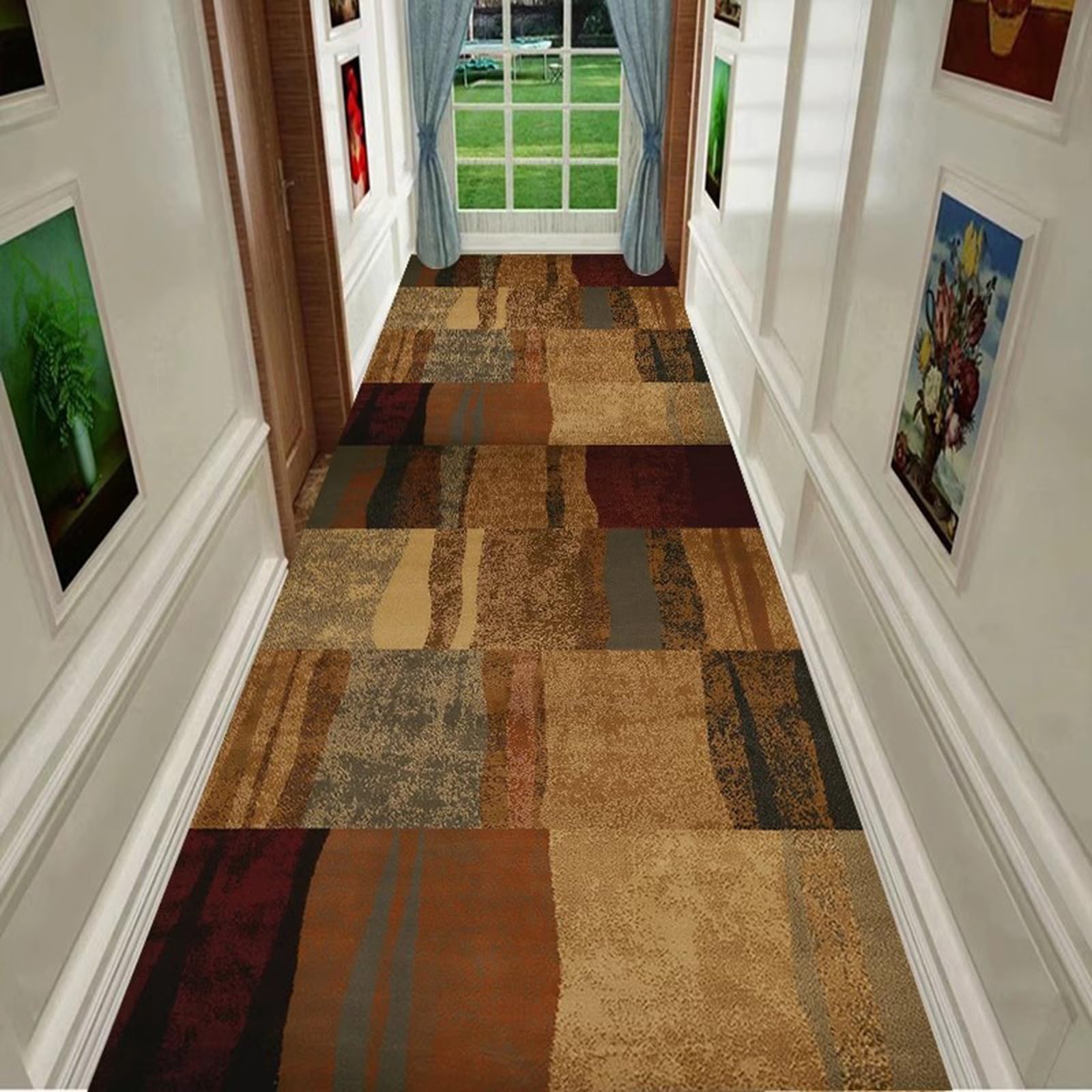 6mm Thick Hallway Runner Rug Non Slip, Home Commercial Indoor Area Rugs Washable - 2ft 3ft 4ft 4.6ft 5ft 6ft 6.6ft Wide, for Living Room/Study/Front