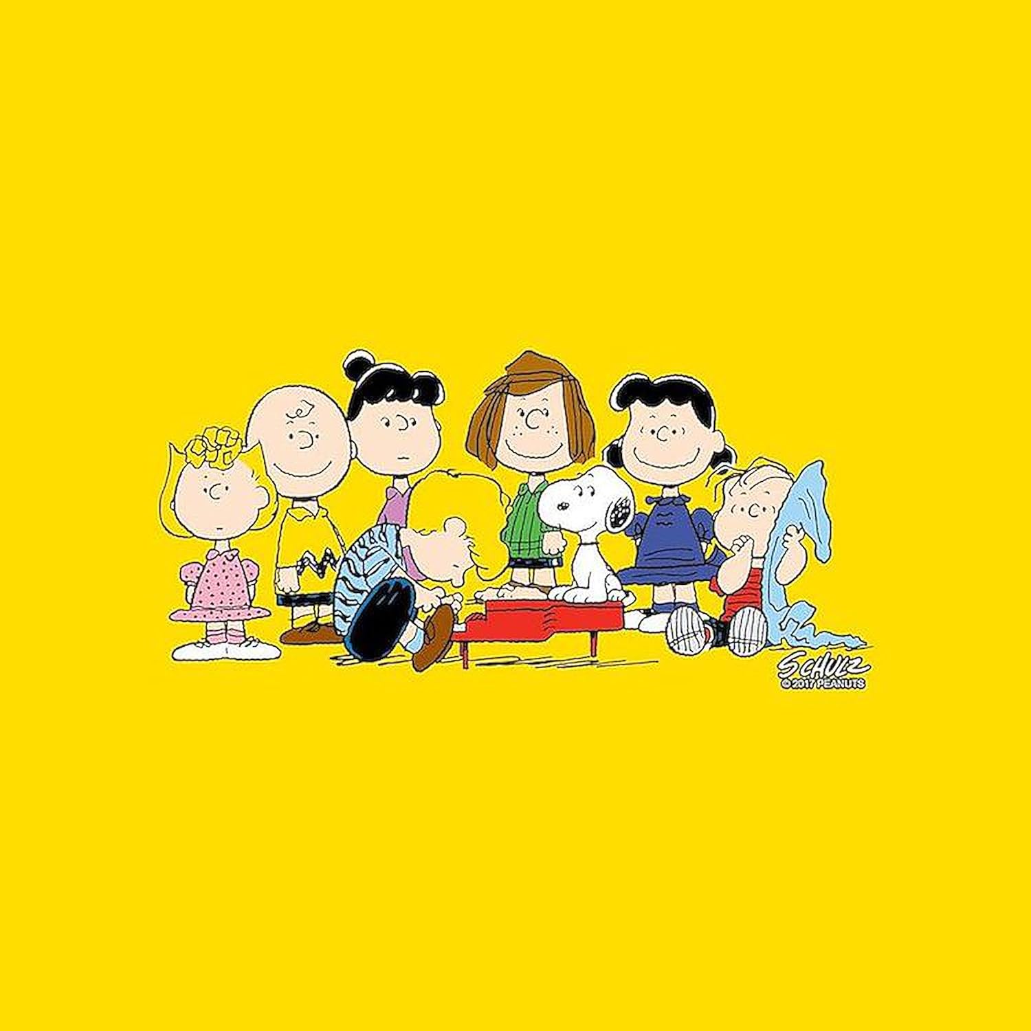 CafePress Peanuts Gang Music Square Car Magnet 3 X 3 Square Car Magnet, Magnetic Bumper Display