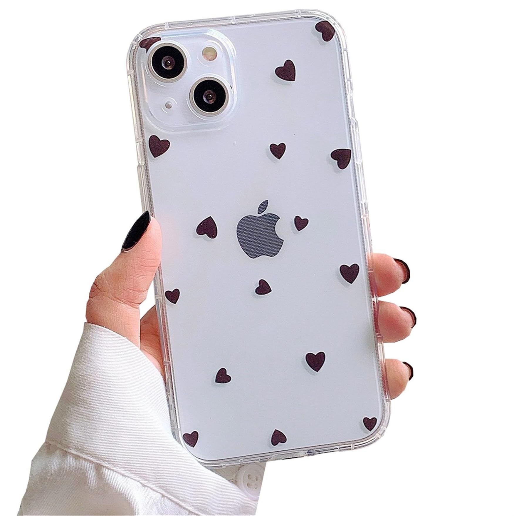 Einaily Hülle für iPhone 16 Pro Case Crystal Clear Handyhülle Mode Chic Muster Ultra Dünn TPU Silikon Herz Bumper Stoßfest Kratzfest Schutzhülle für iPhone 16 Pro Slim Cover