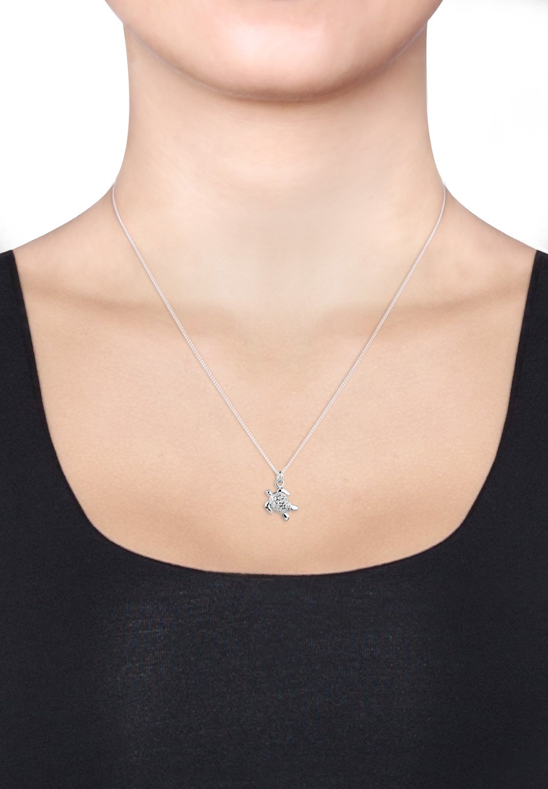 Elli Halskette Damen Panzer Schildkröte Anhänger Sonne 925 Sterling Silber