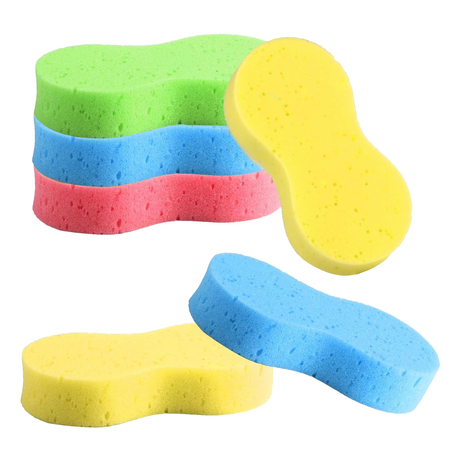 6 sztuk dużych gąbek samochodowych, do użytku na zewnątrz, do samochodu, do mycia samochodu, duża gąbka do czyszczenia, super chłonna, 22 x 11 x 4,5 cm