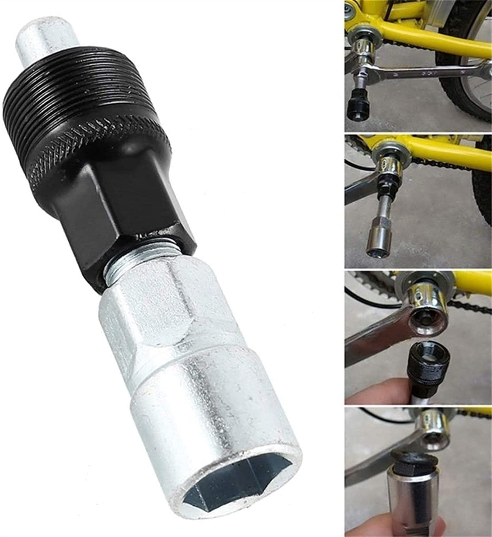 Juego de 4 Herramientas de extracción de pedalier, Extractor de pedalier, Juego de Llaves, Herramienta de reparación de Bicicletas