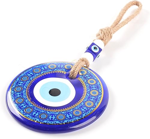 Adorno colgante de pared de cuentas contra el mal de ojo de 5 pulgadas, dije de protección del hogar, cuentas turcas de Nazar, adorno hecho a mano