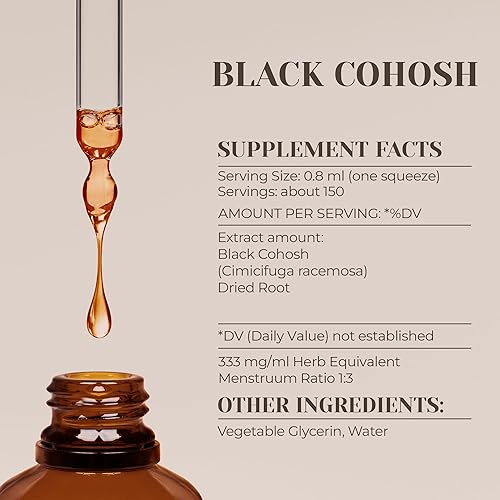 Miniatura 3 de Extracto de tintura natural sin alcohol de cohosh negro, refuerzo del sistema inmunológico, gotas líquidas hechas de 100% cohosh negro (Cimicifuga