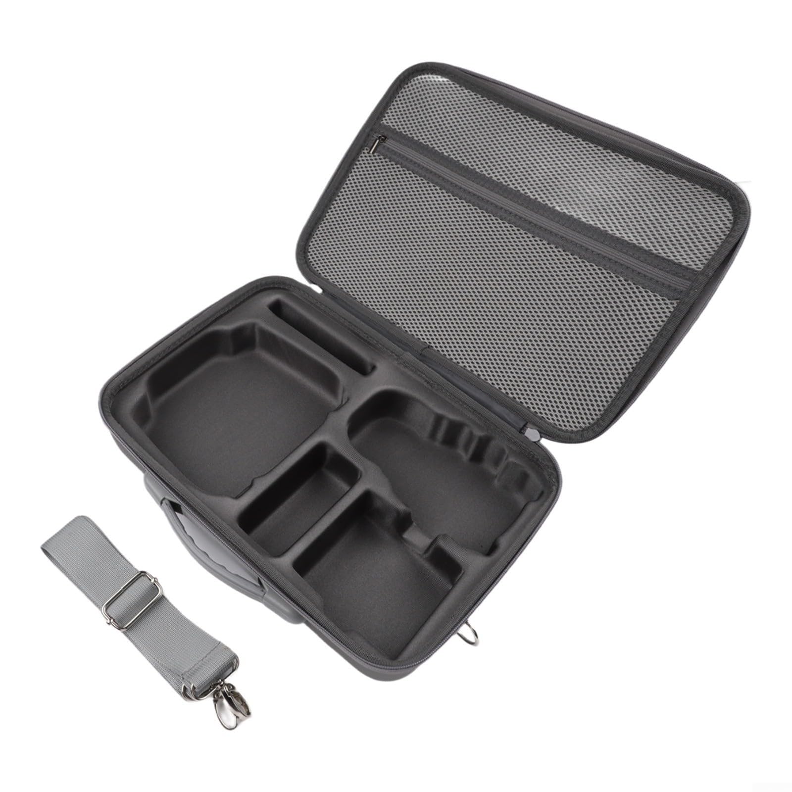 Bolsa de transporte para DJI para Mini 5 Pro, bolsa de almacenamiento de material de poliuretano en gris, funda compacta con compartimentos para accesorios, baterías y cables, dimensiones 35,5 x 9,2 x