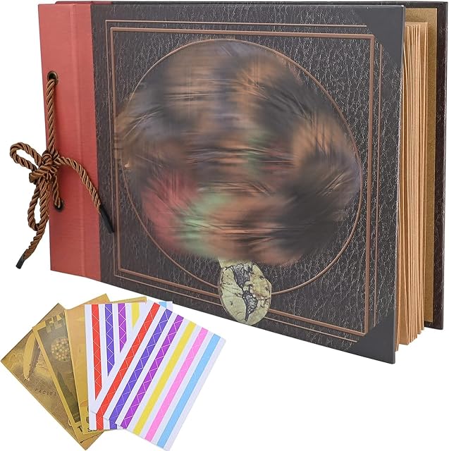Album na zdjęcia, 80 stron, z napisem Our adventure book, album do scrapbookingu, ręcznie robiony, album DIY, album na zdjęcia rodzinne, prezent na święta, rocznicę