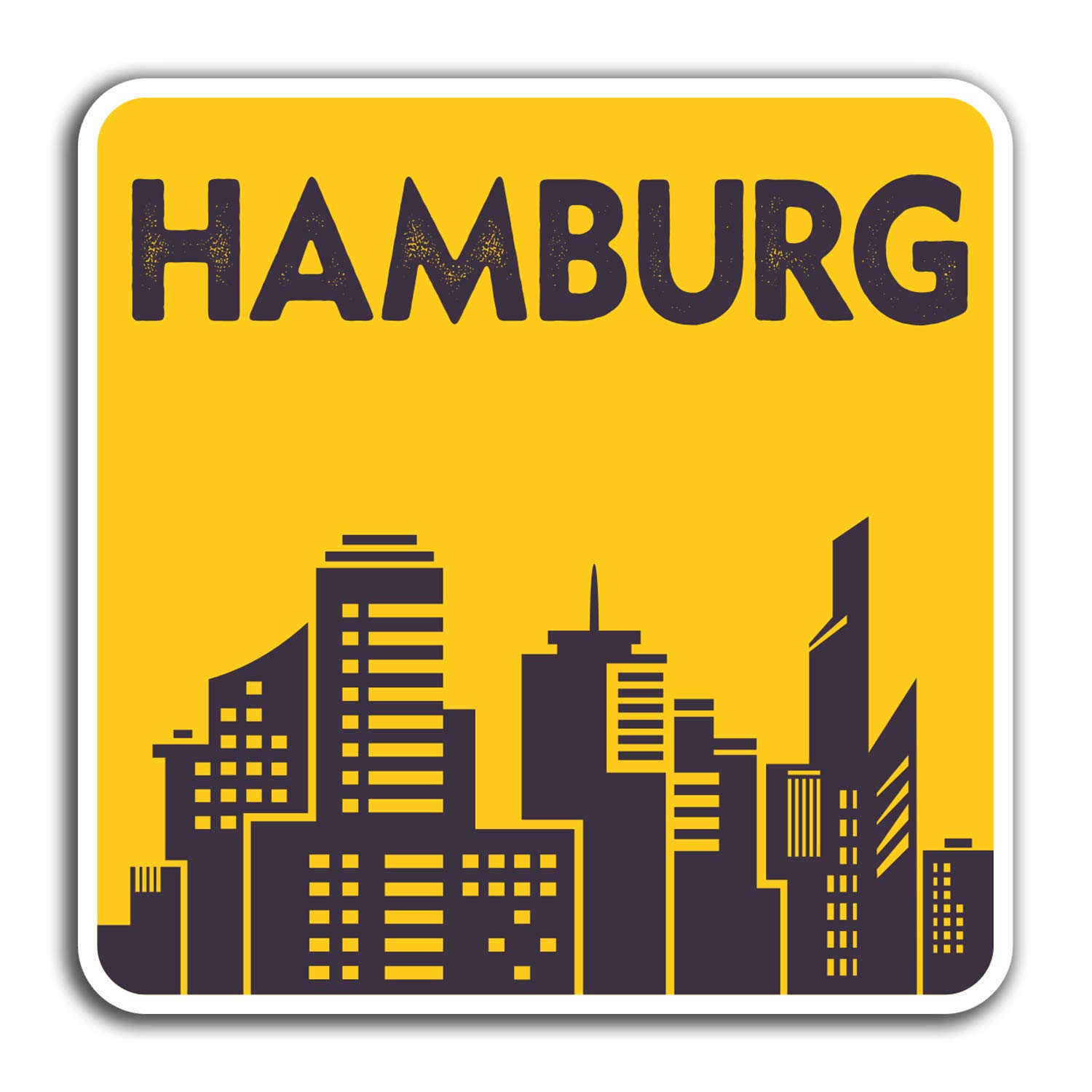 Destination Vinyl Ltd Multi 2 X 10Cm Hamburg Germany Vinyl Stickers - Travel Sticker Laptop Luggage #32765 (10Cm Wide)