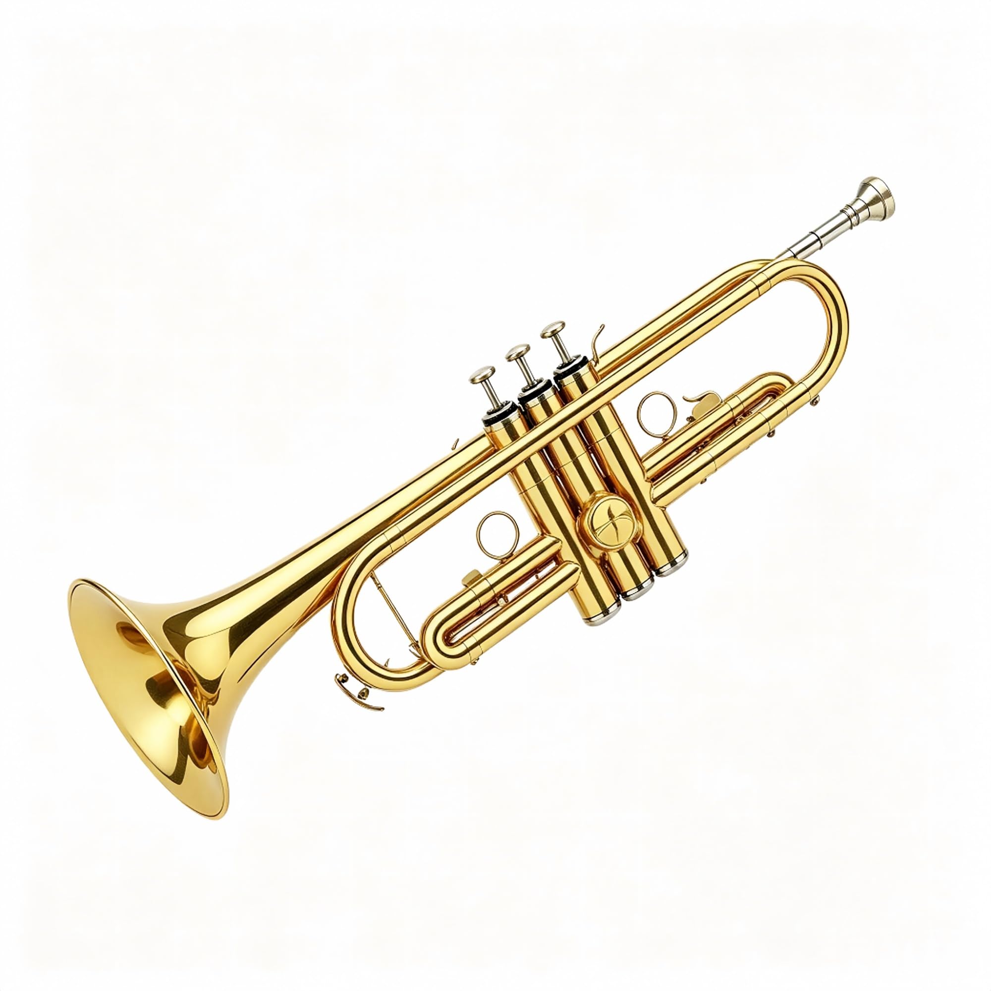 Trąbka B dla dzieci, instrument dęty blaszany dla początkujących, trąbka ze złotego lakieru z torbą dla studentów(Yellow)