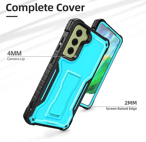 Miniatura 3 de ExoGuard Funda para Samsung Galaxy S21 FE, funda de goma a prueba de golpes de cuerpo completo con protector de pantalla de vidrio templado y