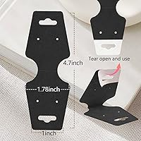 Vista 2 de 200 tarjetas de exhibición de pulsera, tarjetas para collares, tarjetas autoadhesivas de embalaje de joyería, tarjeta de venta para pequeñas Negro