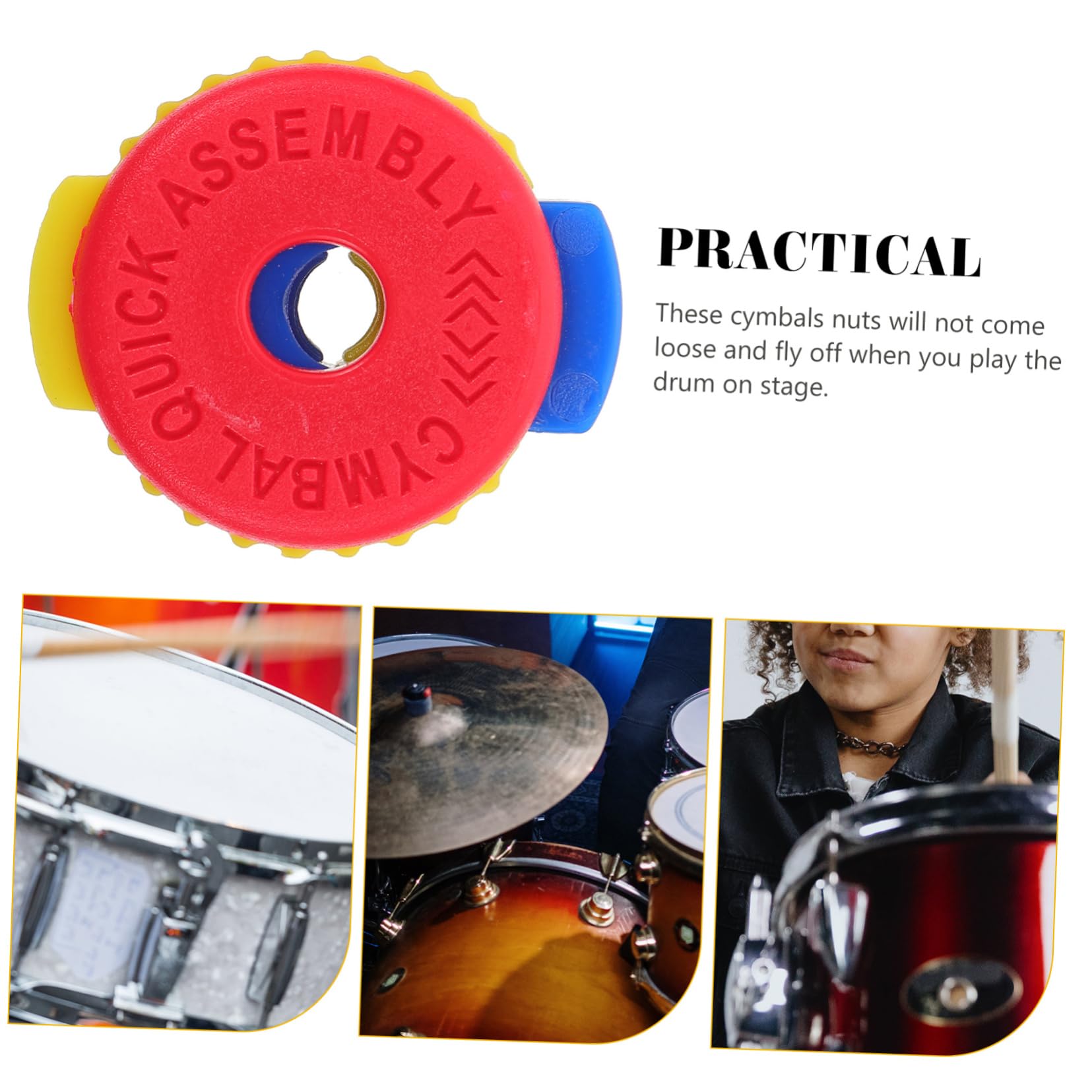 Toyvian 25 Piezas tuerca de cajas de percusion instrumentos percusion tuercas de platillos de plástico plástico rodillos piezas de fijación del partes de suite