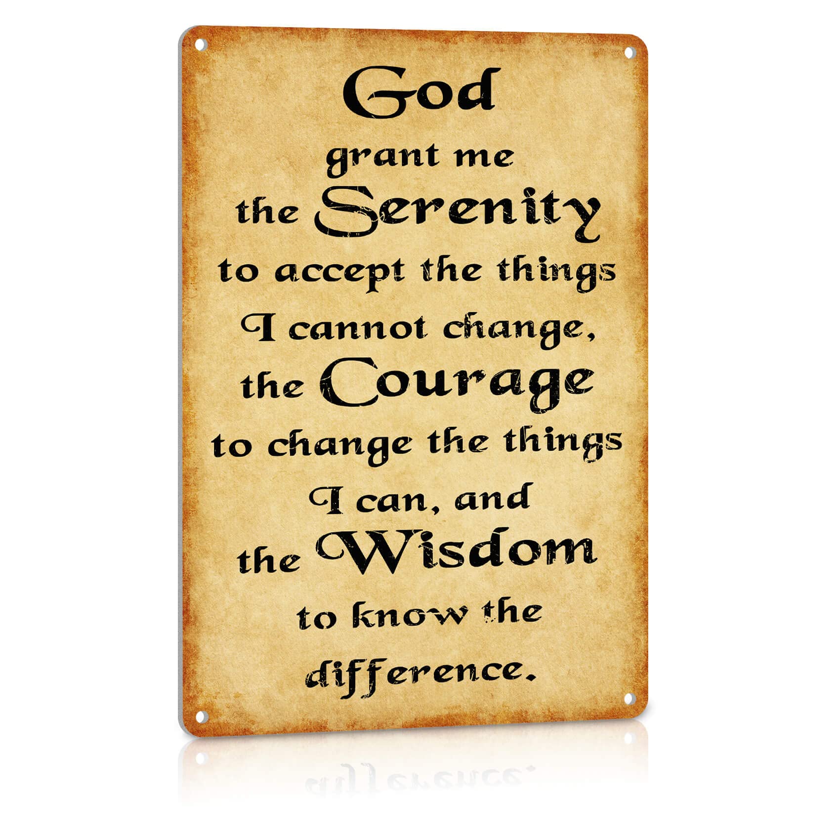 Serenity Prayer Room Wall Decor, Vintage Metal Tin Signs Home Decorations Inspirational Sign Gifts 8x12 Inch