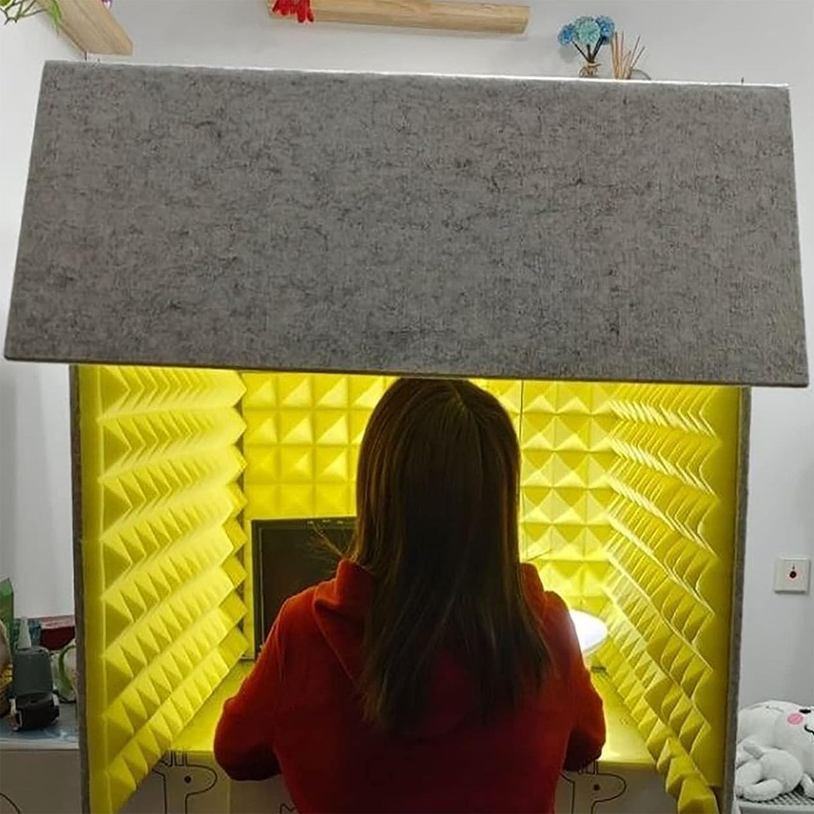 Cabina insonorizada portátil de Escritorio - Cabina Verde para grabación Vocal con cancelación de Ruido, Ideal para oficinas en casa y Estudios de grabación.