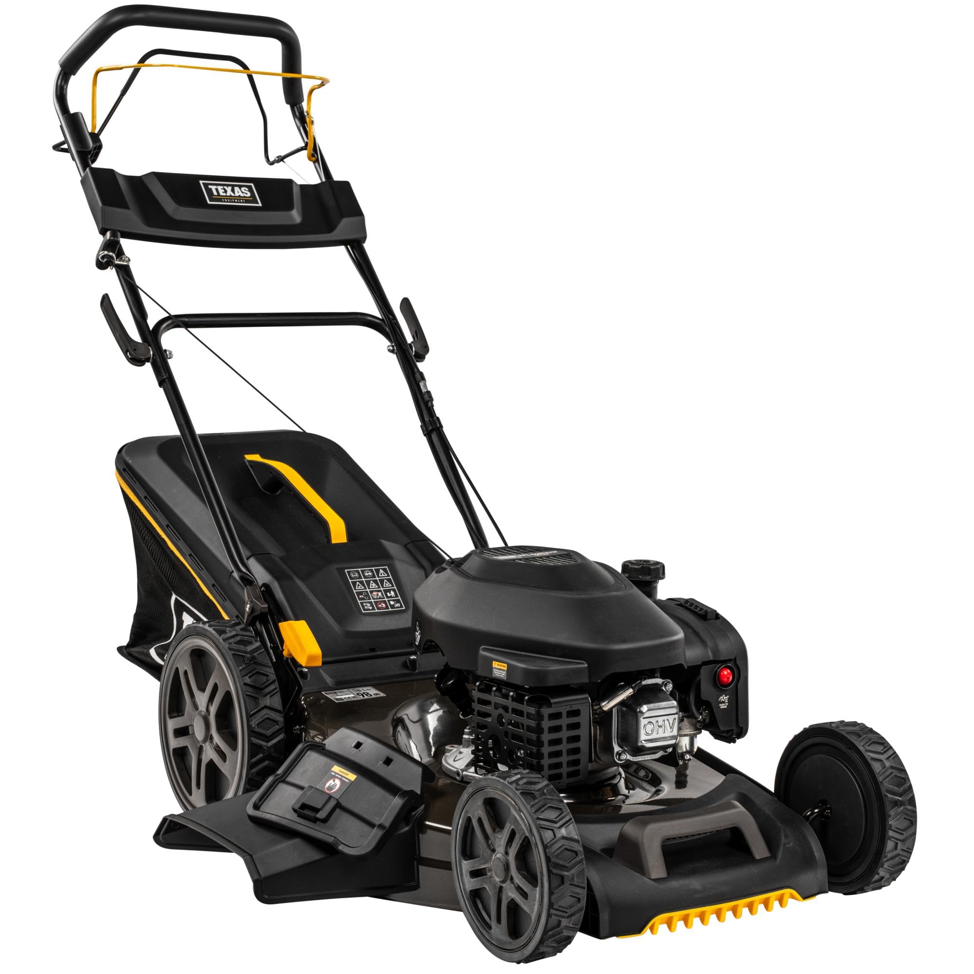 TEXAS Rasenmäher Benzin mit Antrieb Radanrieb 46cm TPL 460TR/W | 4-in-1 | 149 cm³ | 2,8kw | 7-Fach Schnitthöhenverstellung 25-75cm | mit Mulchfunktion| großer Fangkorb 65 Liter