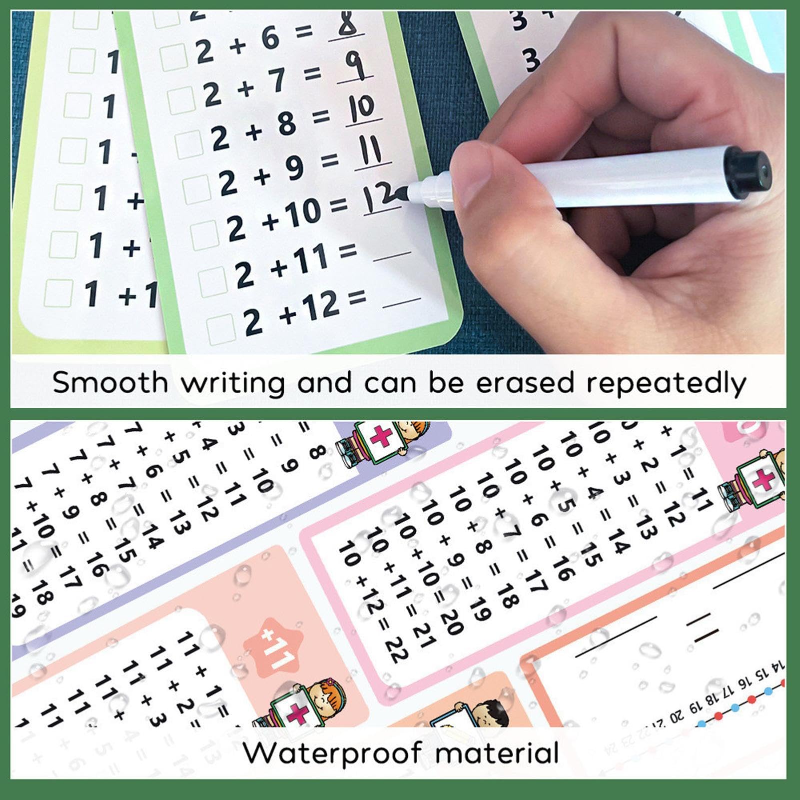Cartes Flash De Multiplication Effaçables à Sec – 14 Cartes Réutilisables + Stylo – Apprentissage Ludique Pour Enfants – Format Pratique