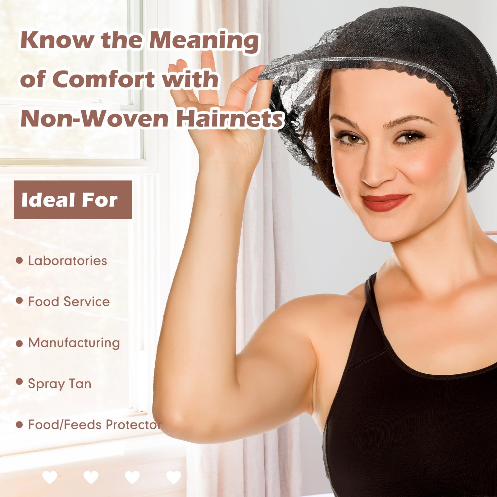Yahenda 2000 Pcs Disposable Hair Nets Bulk 21 Inch Non Woven Bouffant Caps for Food Service Cooking Medical Salon Spa Beauty