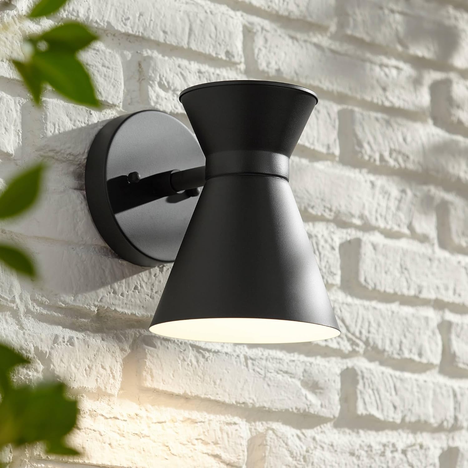 John Timberland Vance Modern Outdoor Wall Light Fixtures Set of 2 Black Metal LED Dark Sky Swivel Head 8" for Post Exterior Barn Deck House Porch Yard Patio Garage Garden Outside Front Door