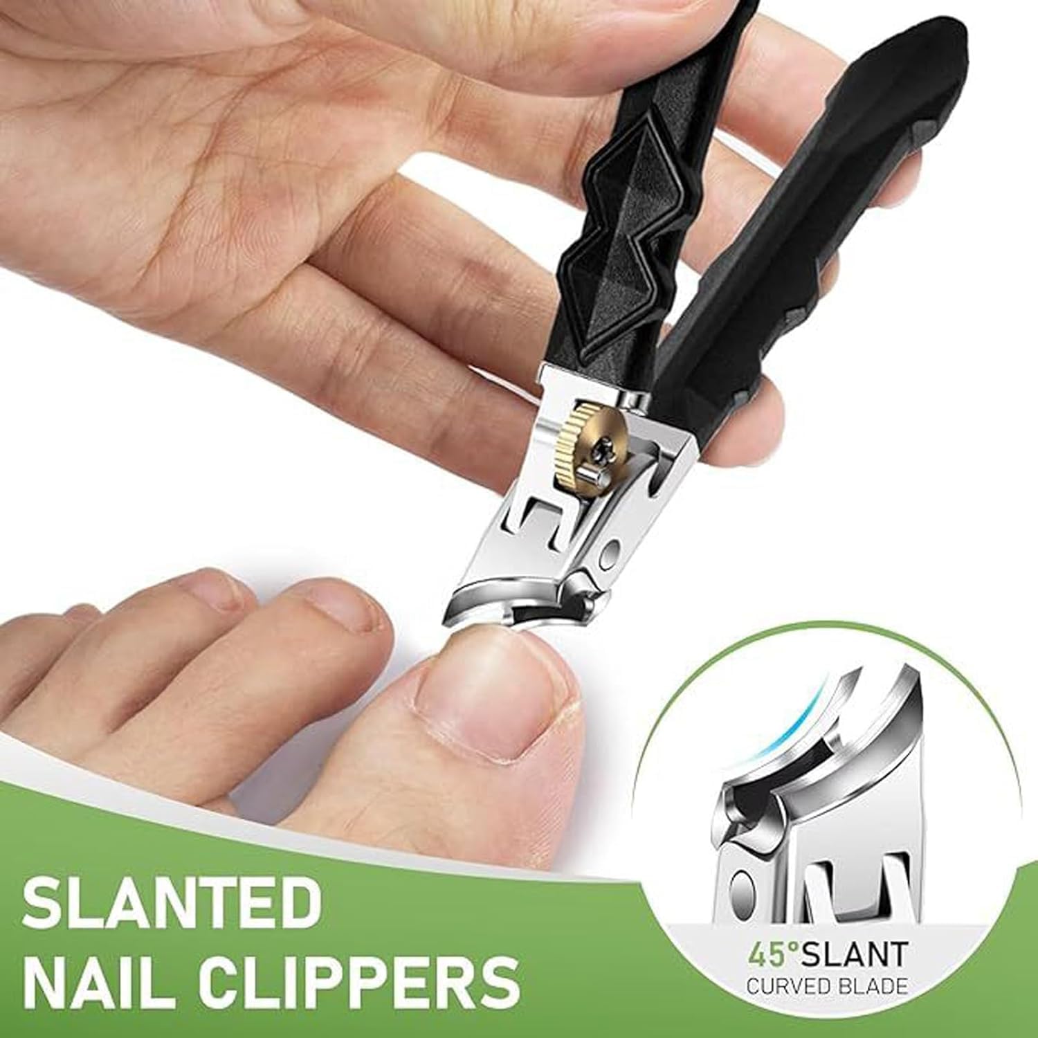 Solymody Nagelexpert, 2025 Nagelknipser mit Breiter Backenöffnung und Spritzschutz, Hochleistungs-Nagelknipser Präziser Fuß- und Fingernagelknipser für dicke Nägel, Senioren und Erwachsene (3-A)