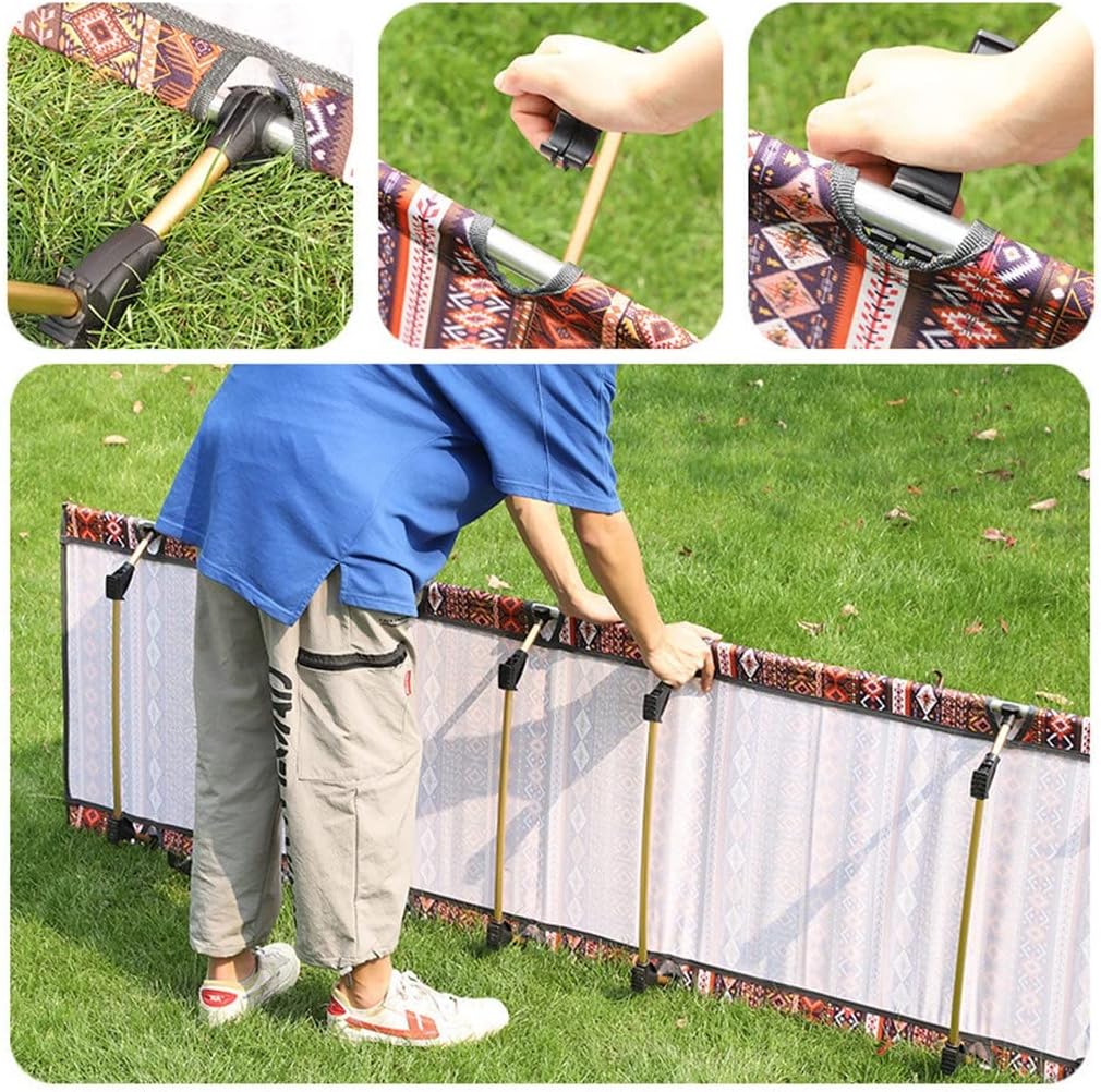 N/A Portable Folding Bed Outdoor Beach Camping Bed Aluminum Alloy Single Ethnic Style Camping Picnic Lunch Break Camp Bed (Color : A, Size : As Shown in The Picture) : Sports & Outdoors