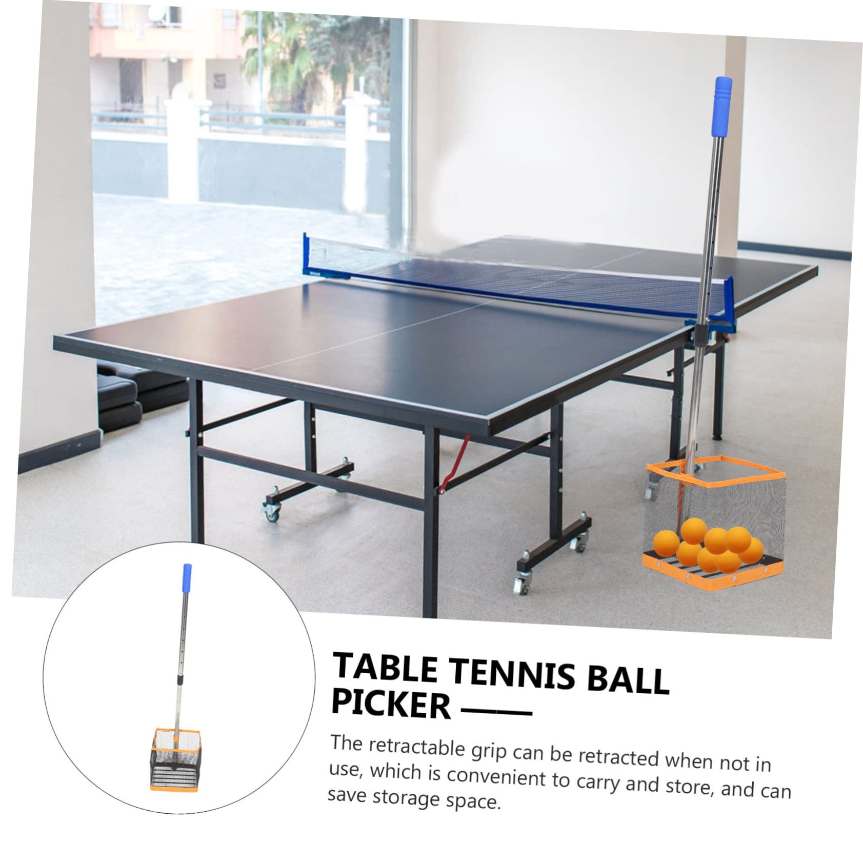 TOYANDONA Raccoglitore Portatile per Palline Pong Strumento con Rete per Allenamento e Facile Usare e Resistente Design Ergonomico
