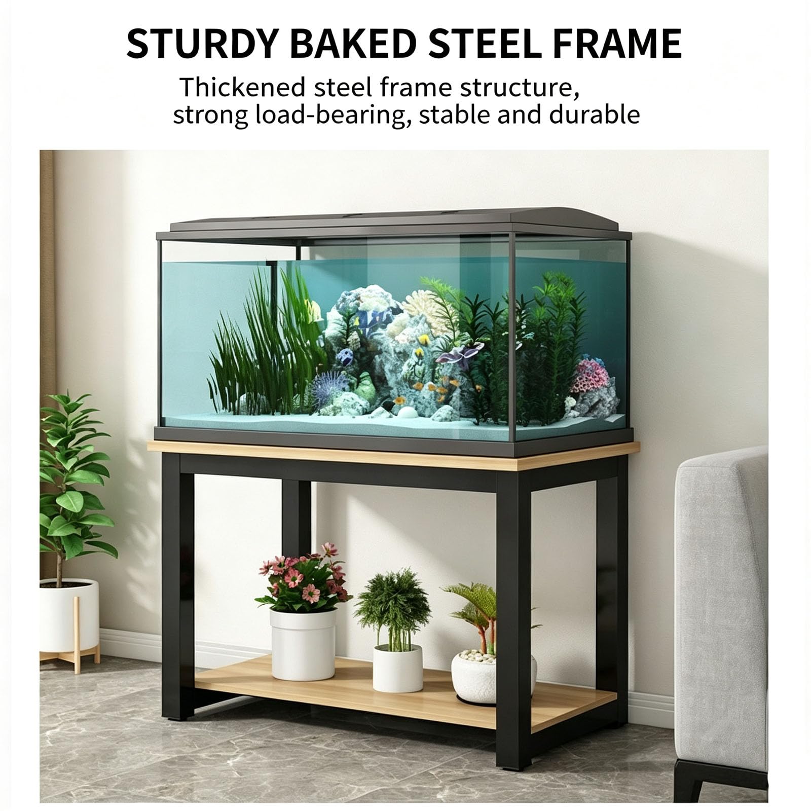 Soporte para Acuario, Mesa para Acuario, Soporte Multifunción Adecuado para Dormitorio, Sala y Balcón,C,90x40cm(35 3/8" x15 3/4")