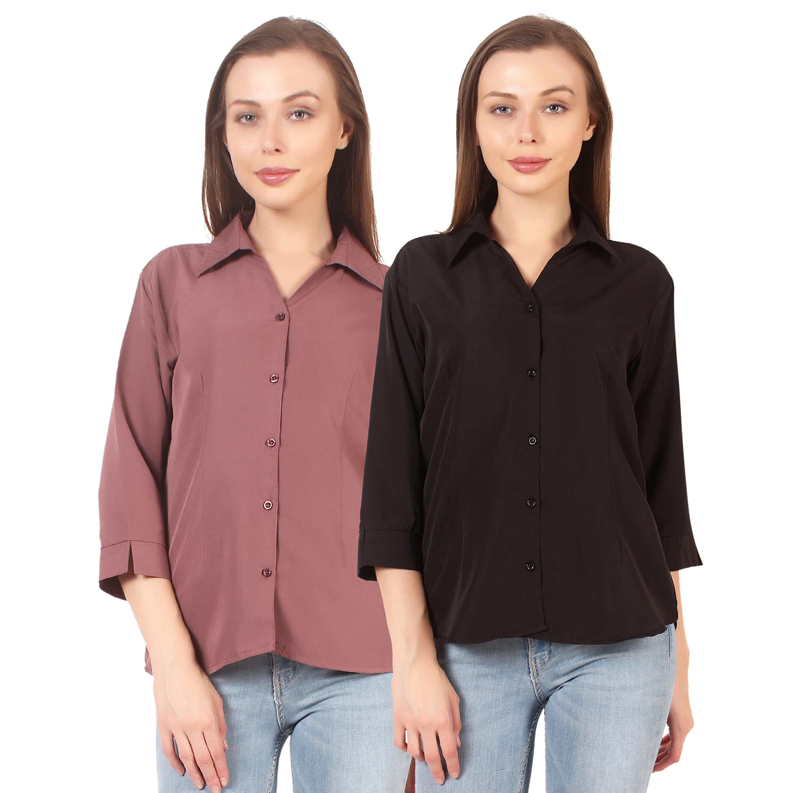 shanaya moda Trendy Formal Women and Girls Shirt S Size Pack of 2-picture-19