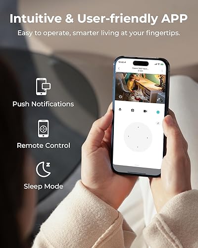 Miniatura 6 de IMILAB C21 Paquete de 2 cámaras de seguridad de 2.5K para interiores, cámara de habitación para dormitorio vista de 360, cámara para mascotas con