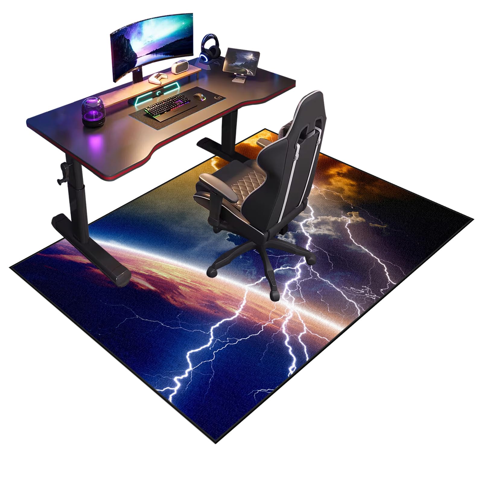 Fcenghox 609A Heavy Duty Office Gaming Chair Mats For Hardwood Floor Non-Slip Desk Chair Mat Low Pile Floor Protectors Mat For Rolling Chair Computer Chair Carpet Mat For Tile Laminate Rolling Chair 80 X 120 Cm