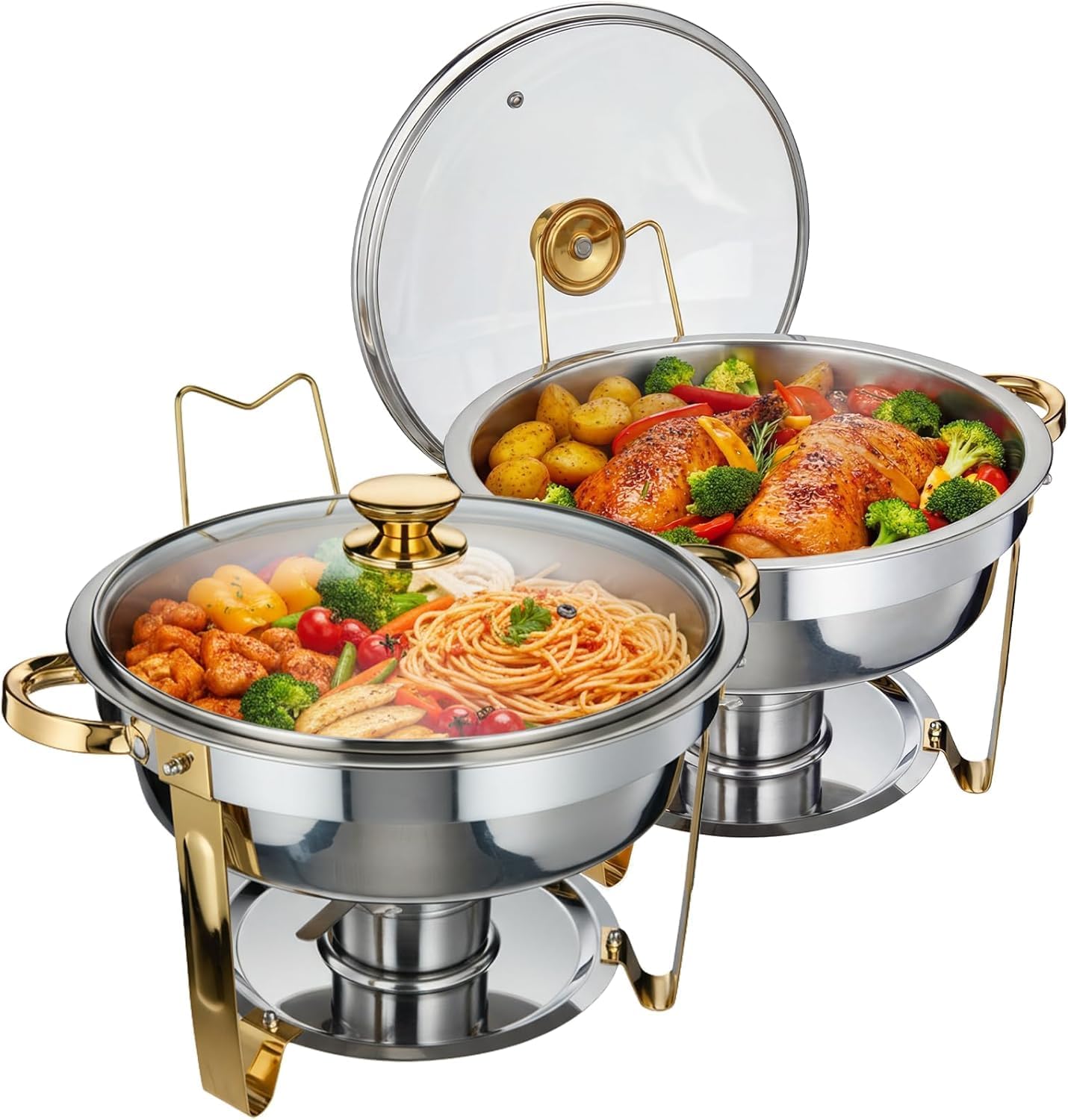 GarveeHome Fuente Calienta Alimentos 5 QT Acero Inoxidable Pack 4