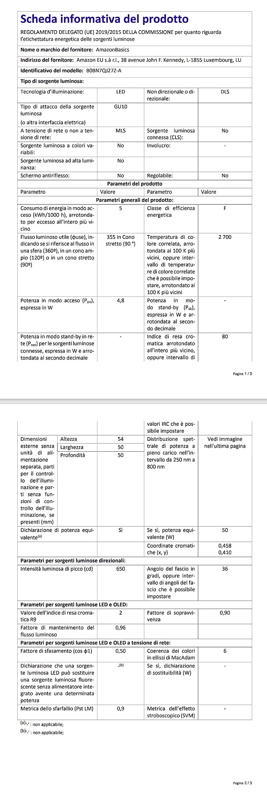 3 Lampade LED GU10 10W 1000 Lumen - Faretti 4000K Bianco Neutro, Diffusore Opale 110° - Foto 7