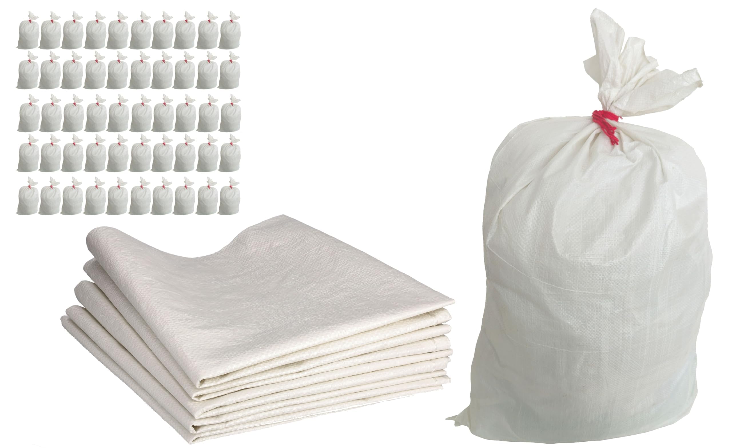 Toolspace 50x Woven Polypropylene Sacks, PP Fabric 85x50 Cm - Garden and Building Waste Bags 25 Kg Ideal For Animal Feed, Grain, Coal, Eco-Powder Storage Of Loose Items, Goods Transport
