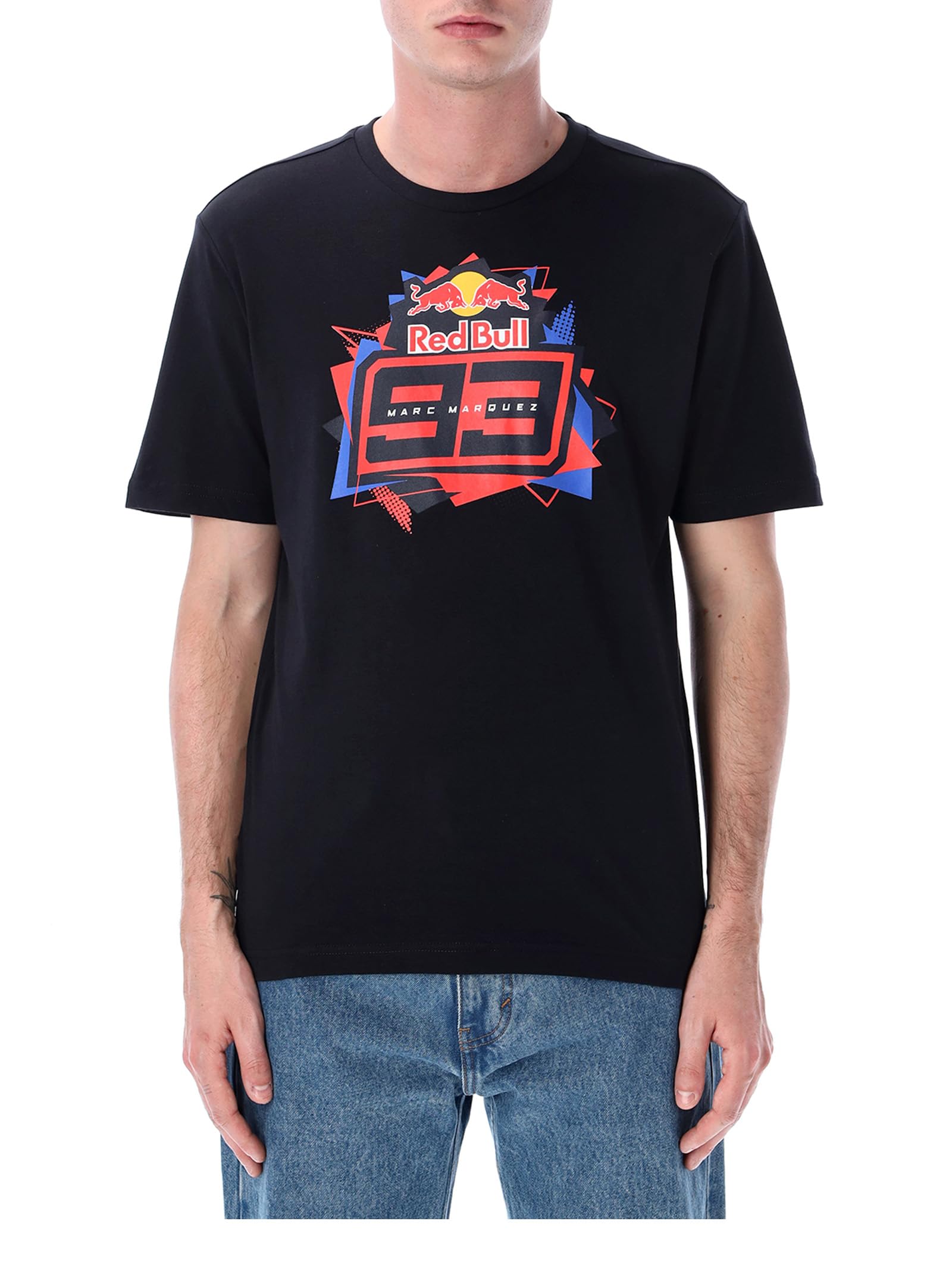 RedBull Marquez T-Shirt mit Logo für Herren, Schwarz