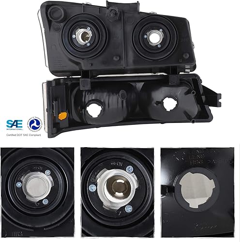 Miniatura 7 de AKKON - Para Chevy Silverado Avalanche OE 2003-2006 reemplazo de faros cromados conductor+faros delanteros de pasajero par