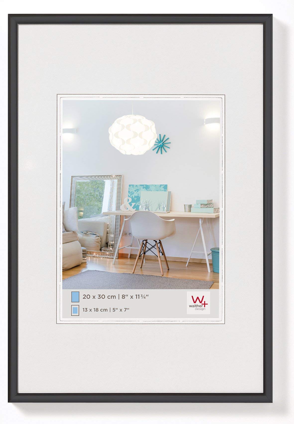 walther design cornice nera 21 x 29,7 cm (DIN A4) Nuovo stile di vita Cornice in plastica KV130B