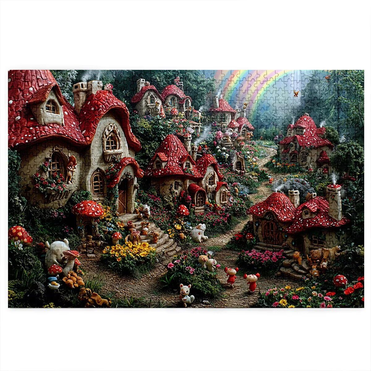 Puzzle 2000 sztuk las dla dorosłych, drewniane puzzle grzybowe dla dorosłych, trudne drewniane łamigłówki, rodzinne gry edukacyjne, łamigłówki z pudełkiem na prezent do dekoracji domu, prezent dla