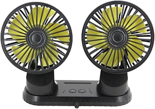 Car Dual Head Fan, 12V Car Cooling Fan, Portable Electric Fan Vehicle Mounted USB Fan, 3 Speed Levels, Cooling Air Circulator Low Noise For Summer, For Dashboard SUV RV Truck